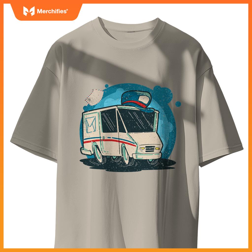 Mail Delivery Truck Artistic Postal Carrier Mailman T-Shirt
