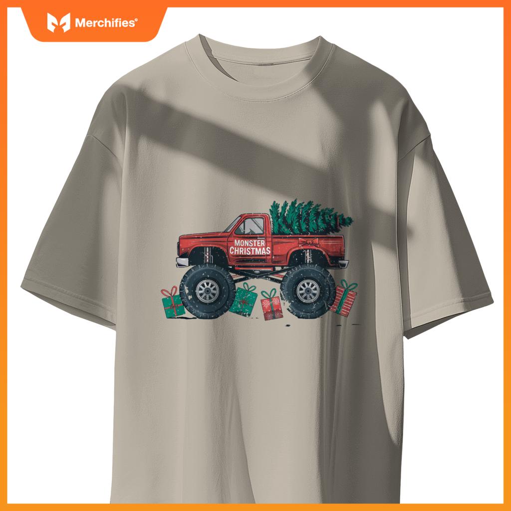 Monster Truck Christmas Tree Cool Xmas Toddler Youth T-Shirt