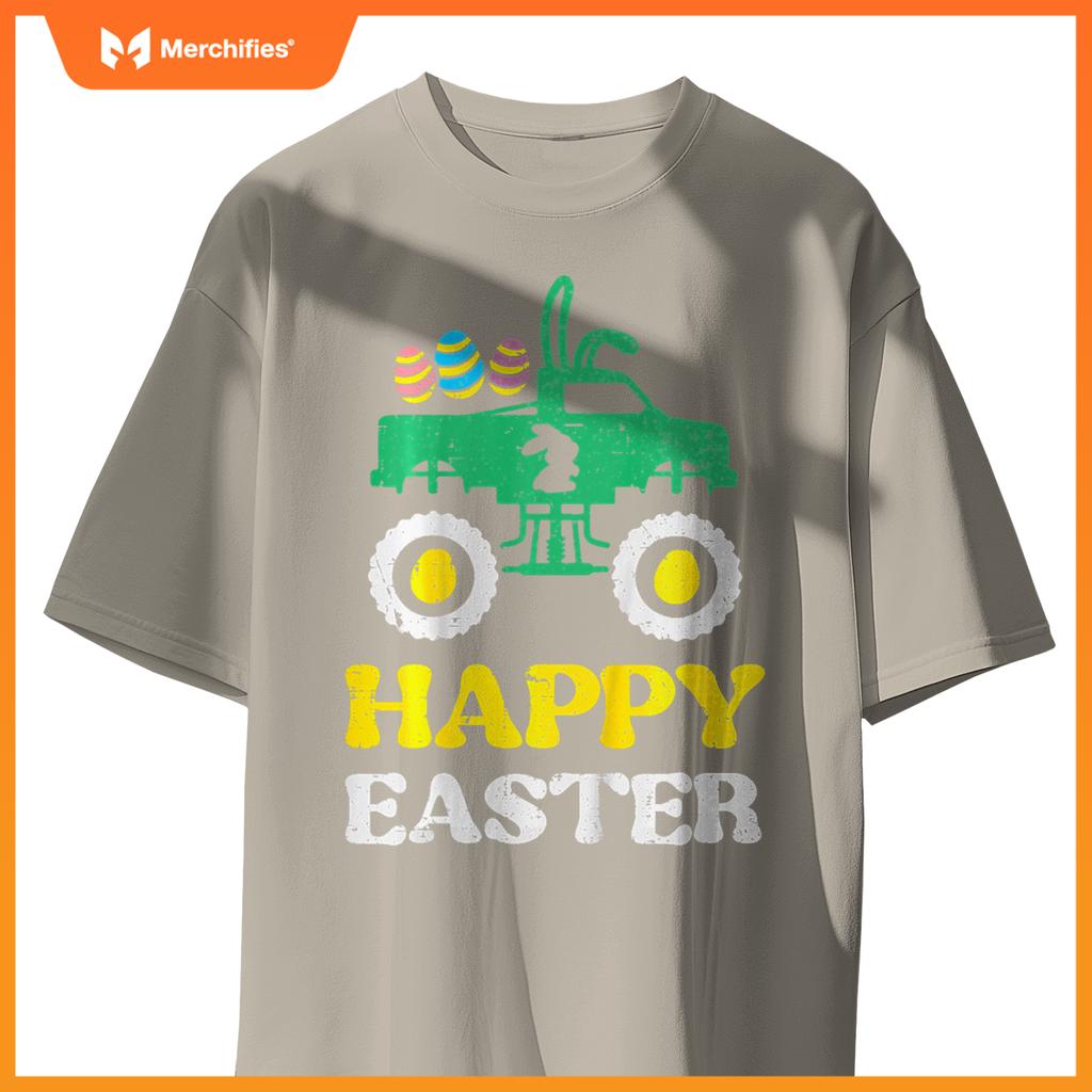 Kids Happy Easter Monster Truck Bunny Rabbit Boys Kids Toddler T-Shirt