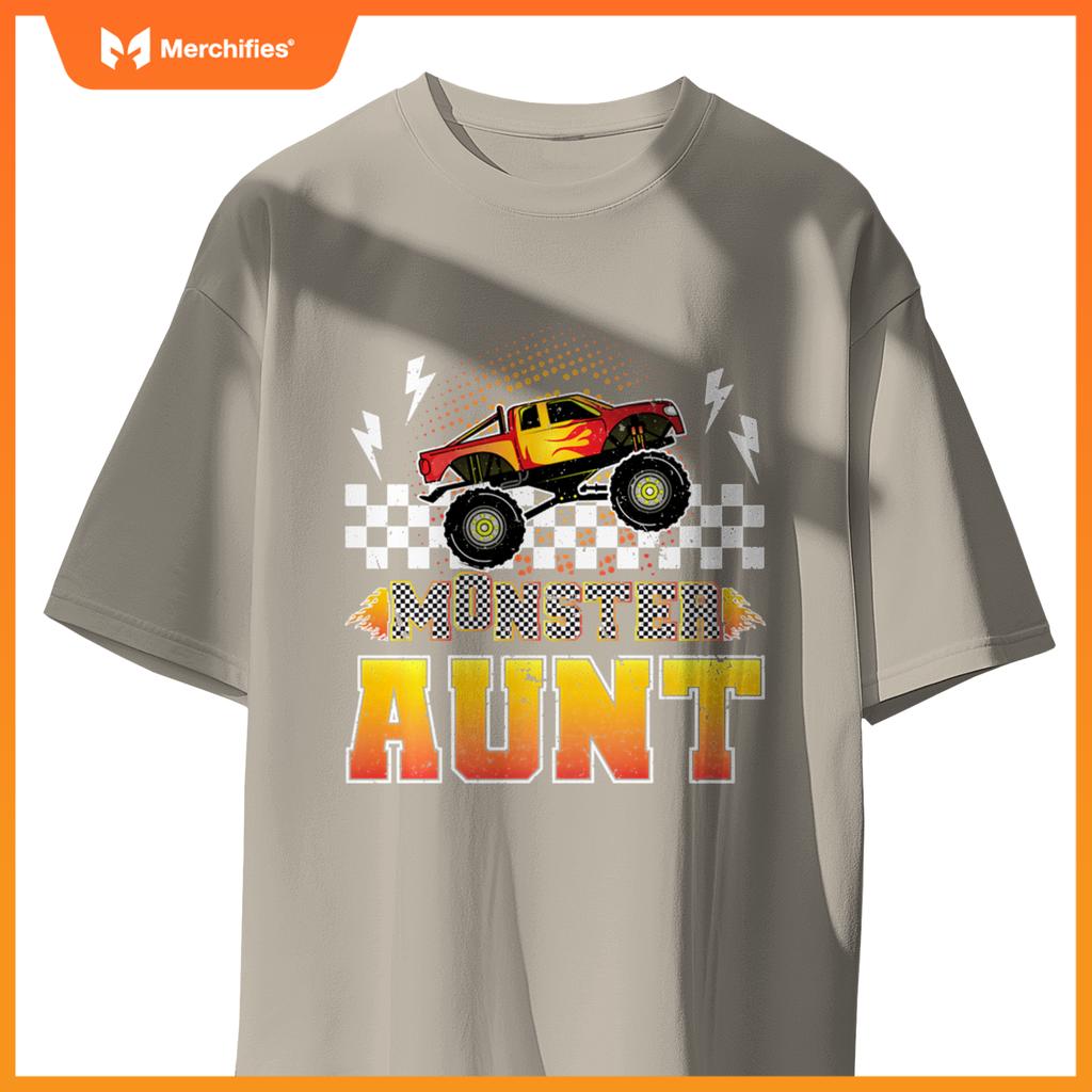 Monster Aunt Proud Monster Truck Aunt Monster Truck Auntie T-Shirt