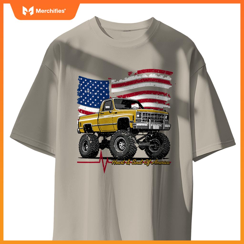 Lifted Squarebody 4Wd  American Pickup Truck T-Shirt