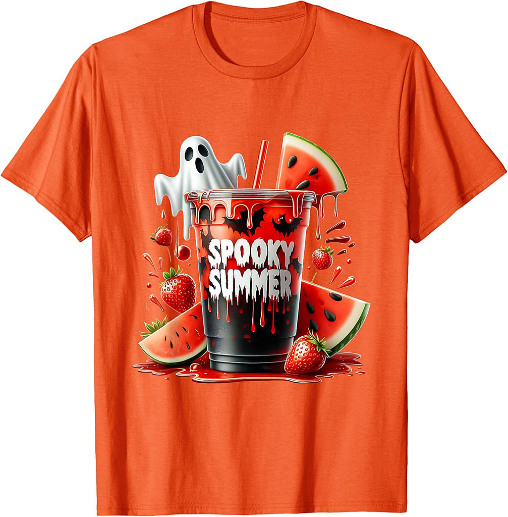 SPOOKY SUMMER Drinks Summerween Vibes Funny Summer T-Shirt