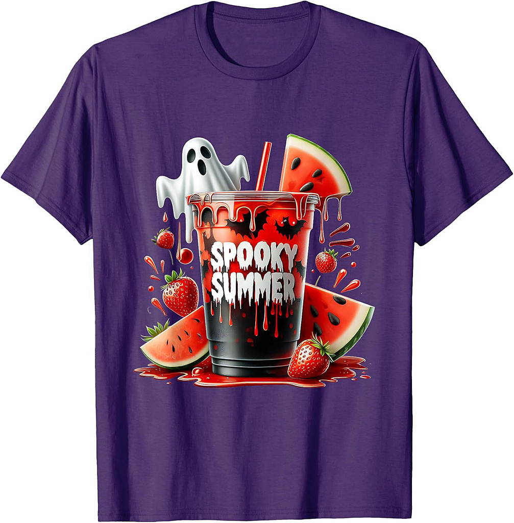 SPOOKY SUMMER Drinks Summerween Vibes Funny Summer T-Shirt