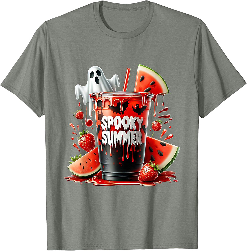 SPOOKY SUMMER Drinks Summerween Vibes Funny Summer T-Shirt