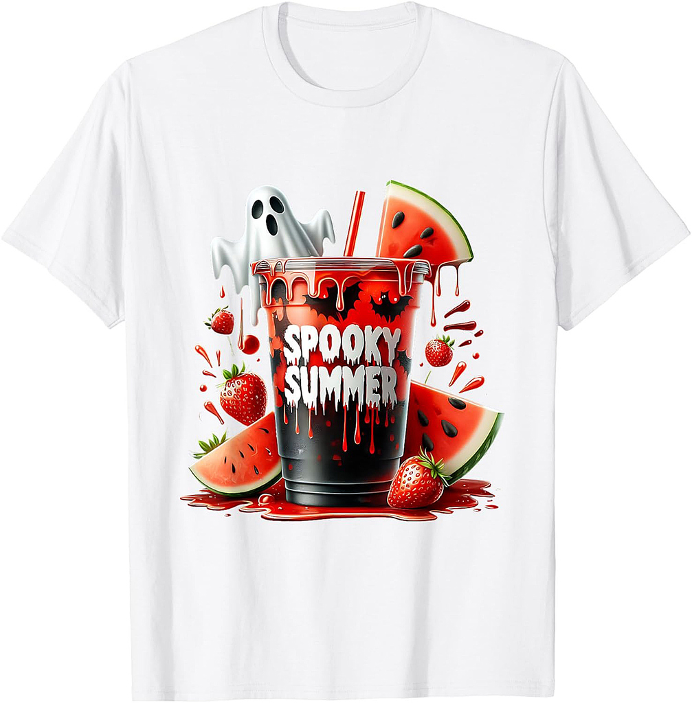 SPOOKY SUMMER Drinks Summerween Vibes Funny Summer T-Shirt