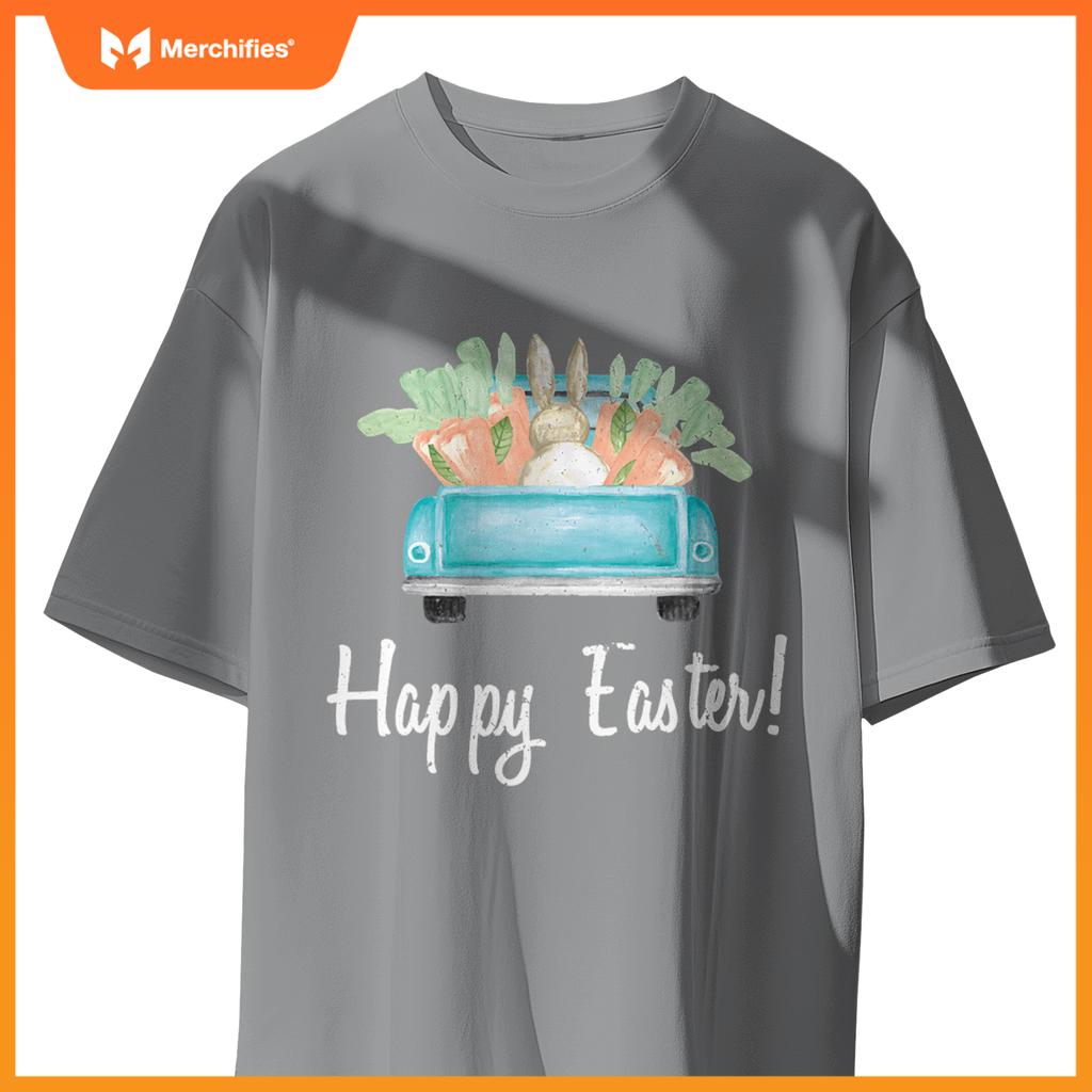 Happy Easter Watercolor Truck Party Teacher Cute T-Shirt