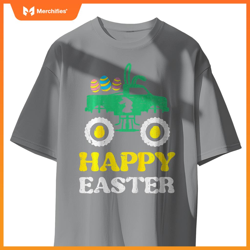 Kids Happy Easter Monster Truck Bunny Rabbit Boys Kids Toddler T-Shirt