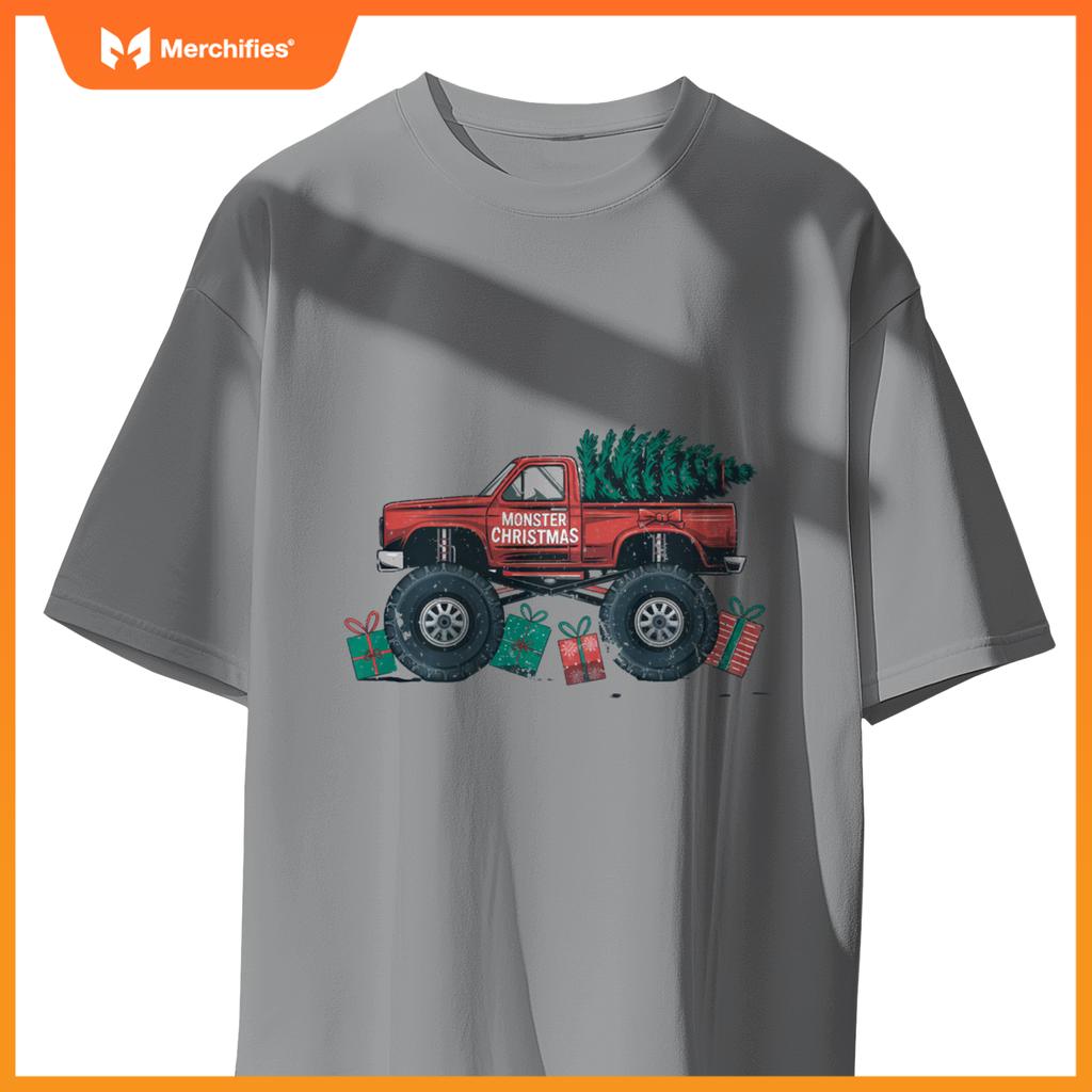 Monster Truck Christmas Tree Cool Xmas Toddler Youth T-Shirt