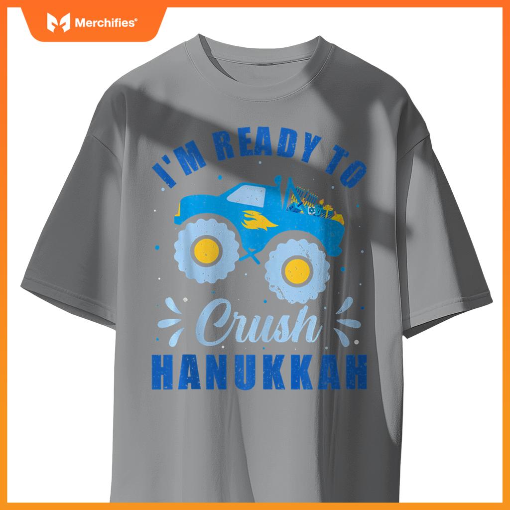 I'm Ready to Crush Hanukkah Monster Truck Chanukah Kids Boys T-Shirt