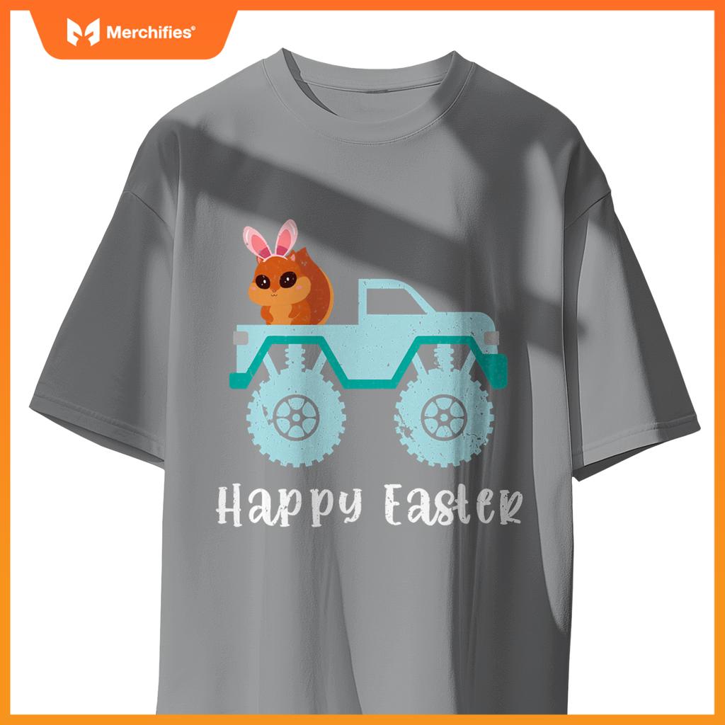 Happy Easter Squirrel Riding Monster Truck Toddler T-Shirt