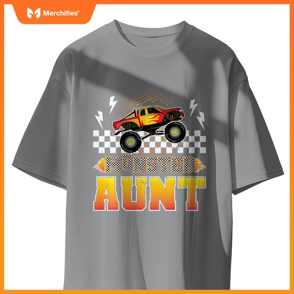 Monster Aunt Proud Monster Truck Aunt Monster Truck Auntie T-Shirt