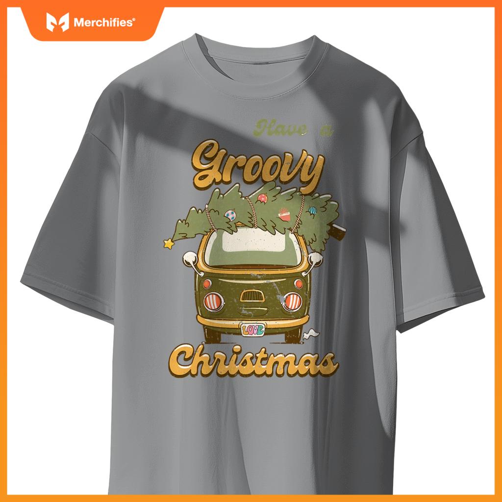 Have Yourself A Groovy Christmas Truck Happy Holiday Xmas T-Shirt