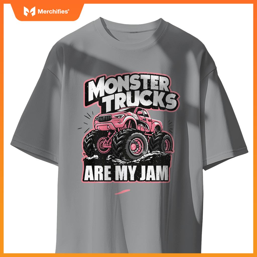 Monster Truck Are My Jam Pink Race Day Outfit For Car Lover T-Shirt
