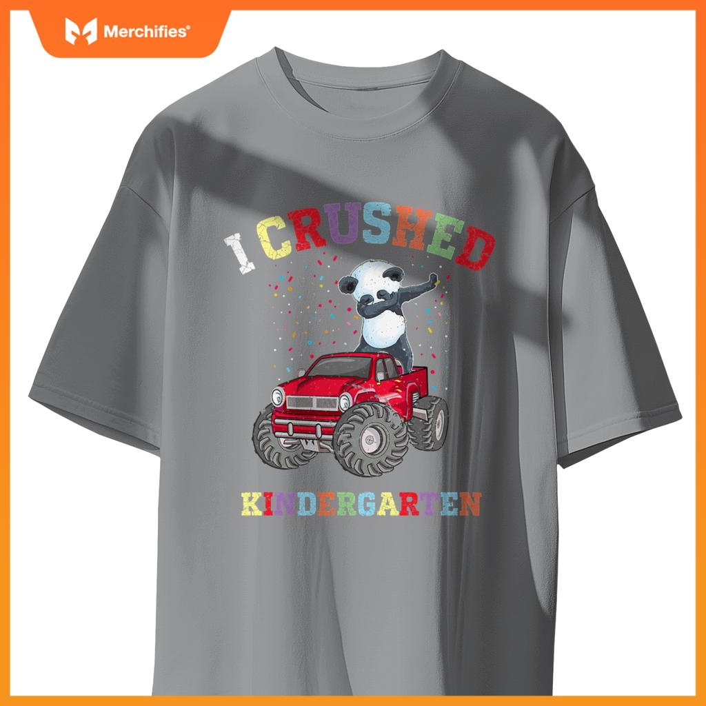 I Crushed Kindergarten Dabbing Panda Truck Graduation T-Shirt
