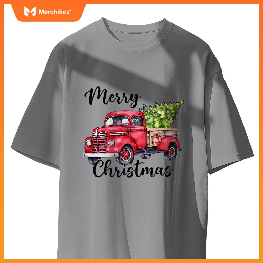 Merry Christmas Red Truck,  Holiday Truck With Tree T-Shirt