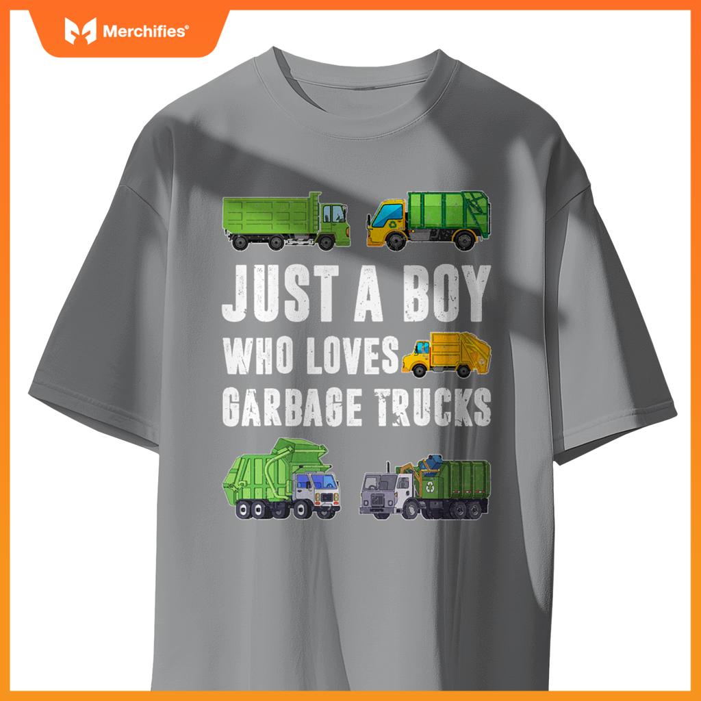 Just A Boy Who Loves Garbage Trucks Kids Toddler Trash Truck T-Shirt