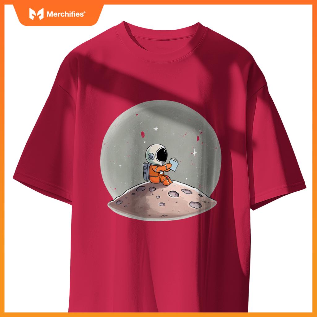 STEM Teacher Astronaut Reading Space Science Tee