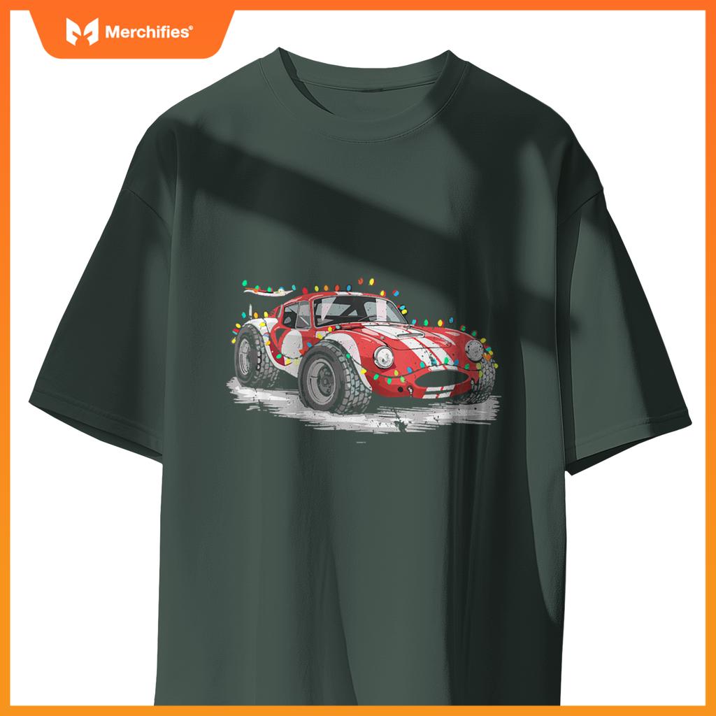 Santa Race Car Christmas Decorations Christmas Racing Car T-Shirt