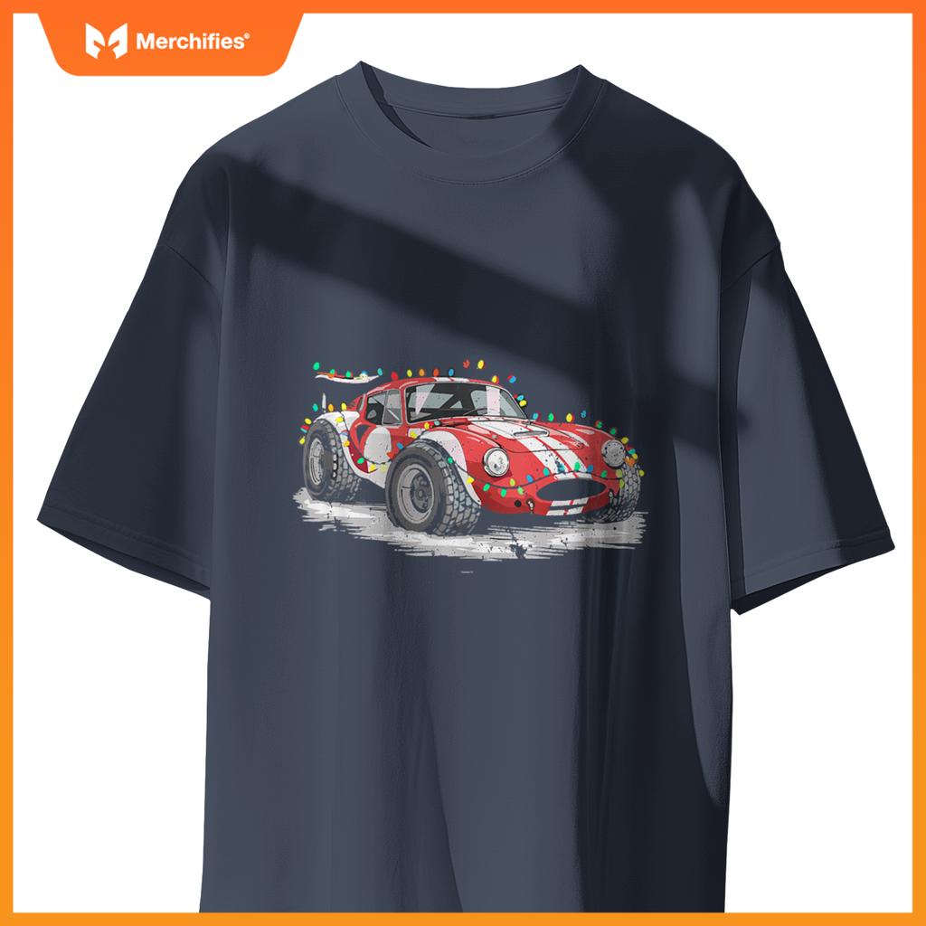 Santa Race Car Christmas Decorations Christmas Racing Car T-Shirt
