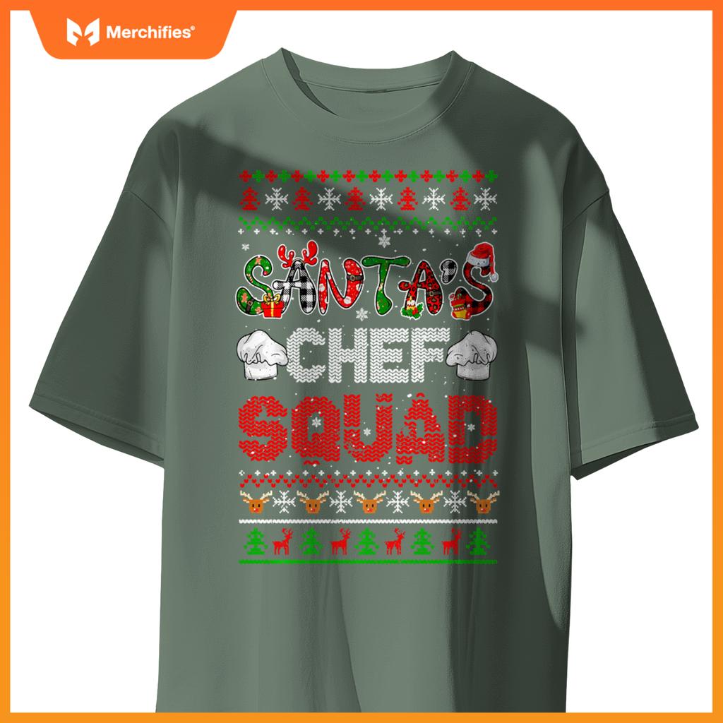 Santa's Chef Squad Christmas Proud Job Team Sweater T-Shirt
