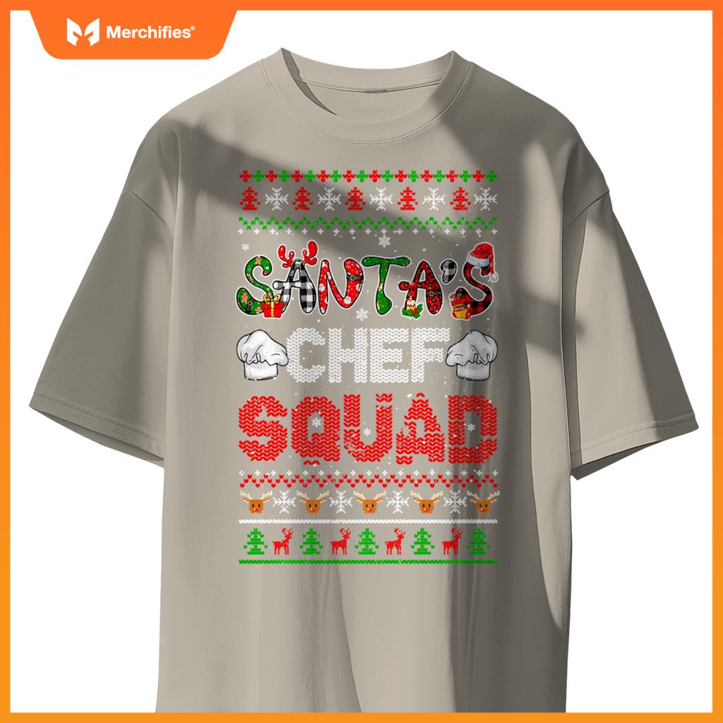 Santa's Chef Squad Christmas Proud Job Team Sweater T-Shirt