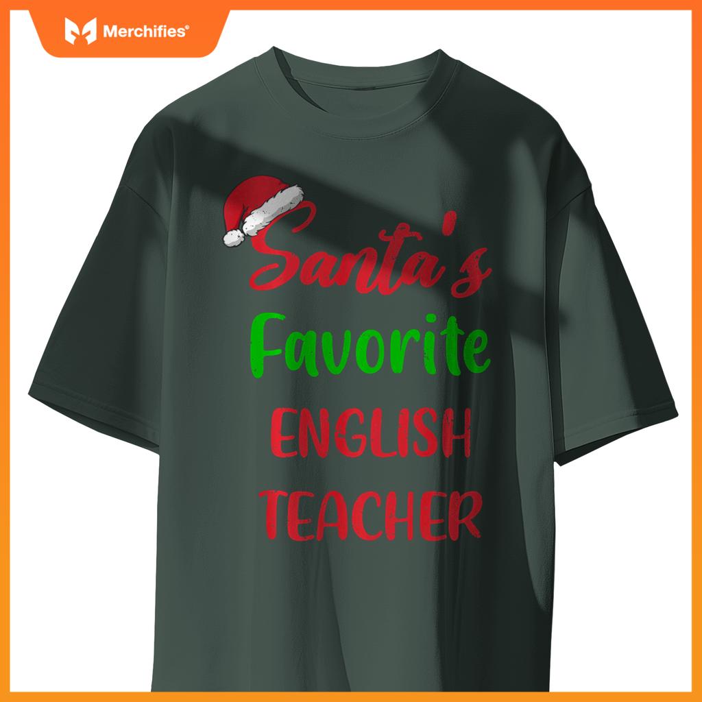 Santas Favorite English Teacher Funny Christmas