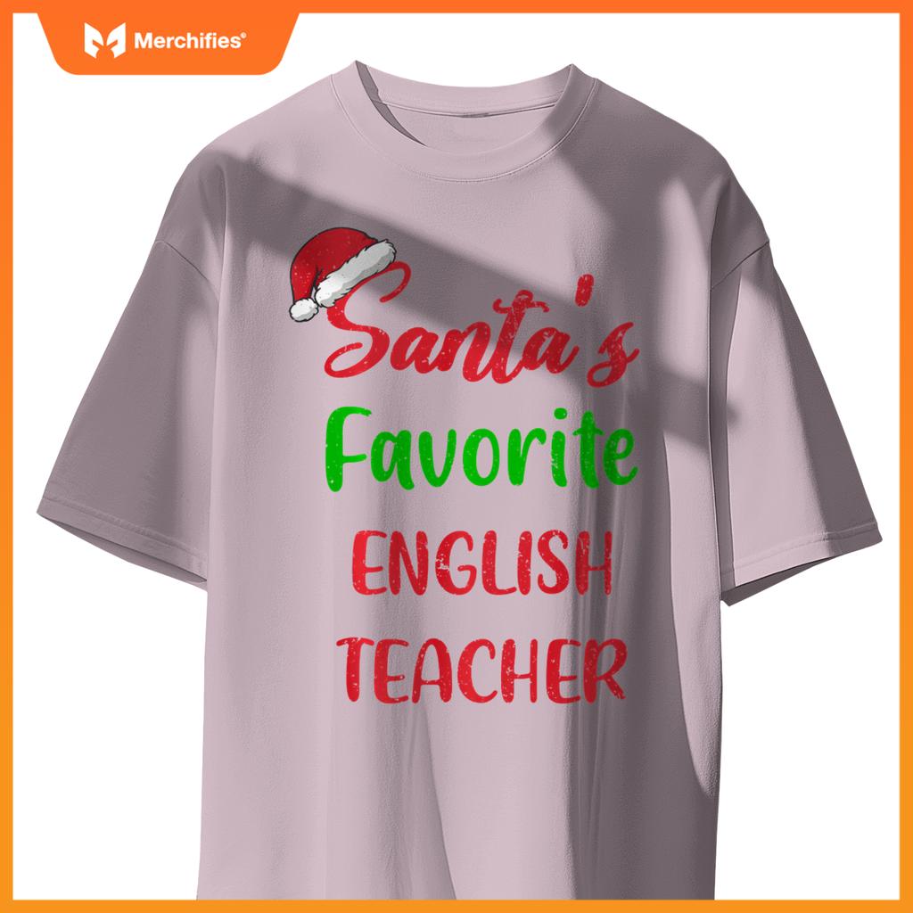 Santas Favorite English Teacher Funny Christmas