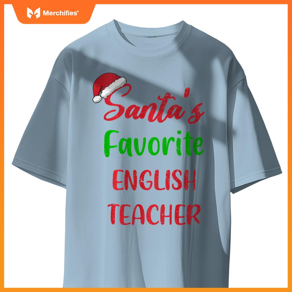 Santas Favorite English Teacher Funny Christmas