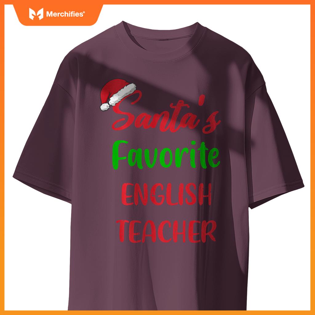 Santas Favorite English Teacher Funny Christmas
