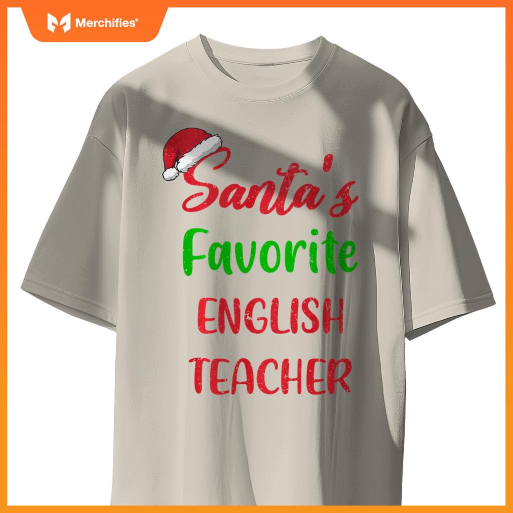 Santas Favorite English Teacher Funny Christmas