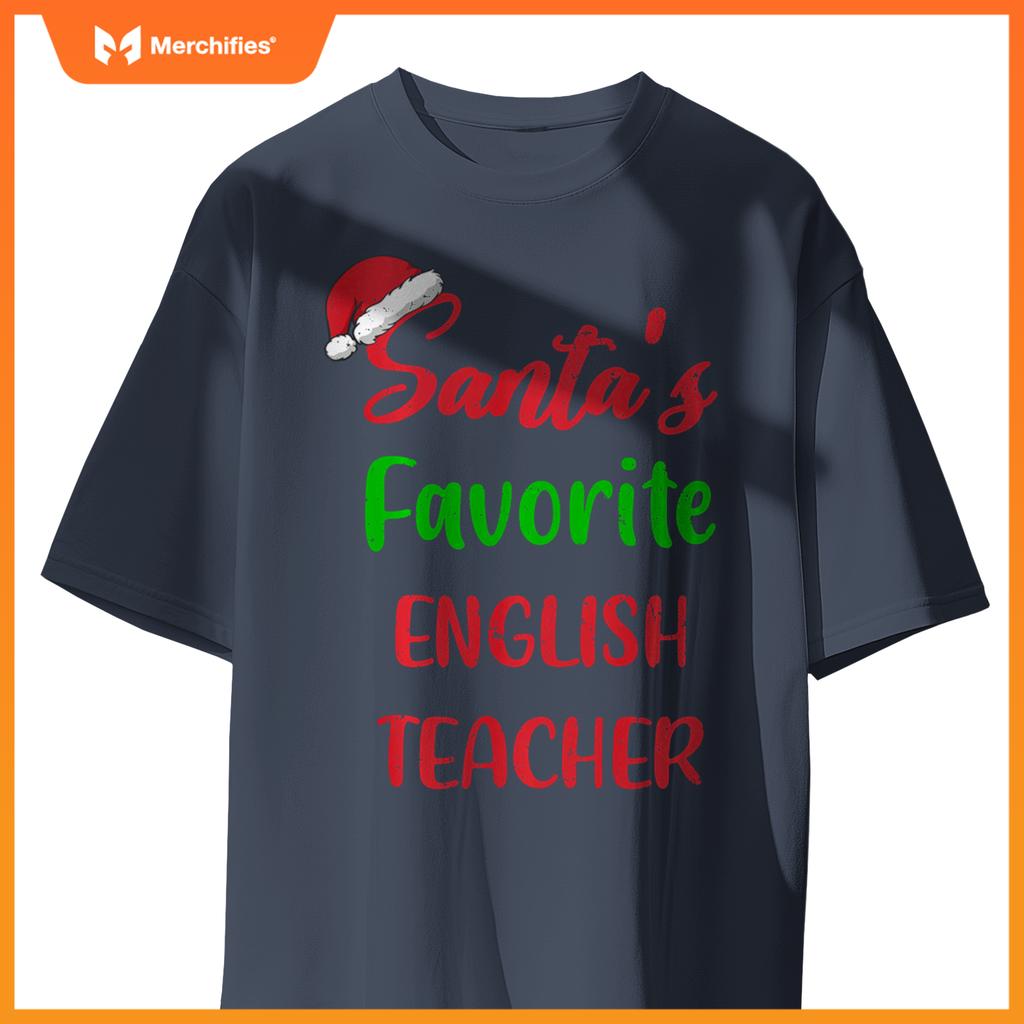 Santas Favorite English Teacher Funny Christmas