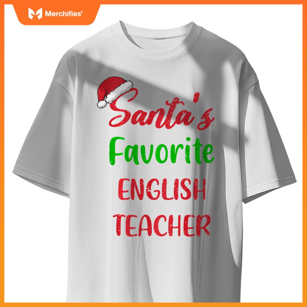 Santas Favorite English Teacher Funny Christmas