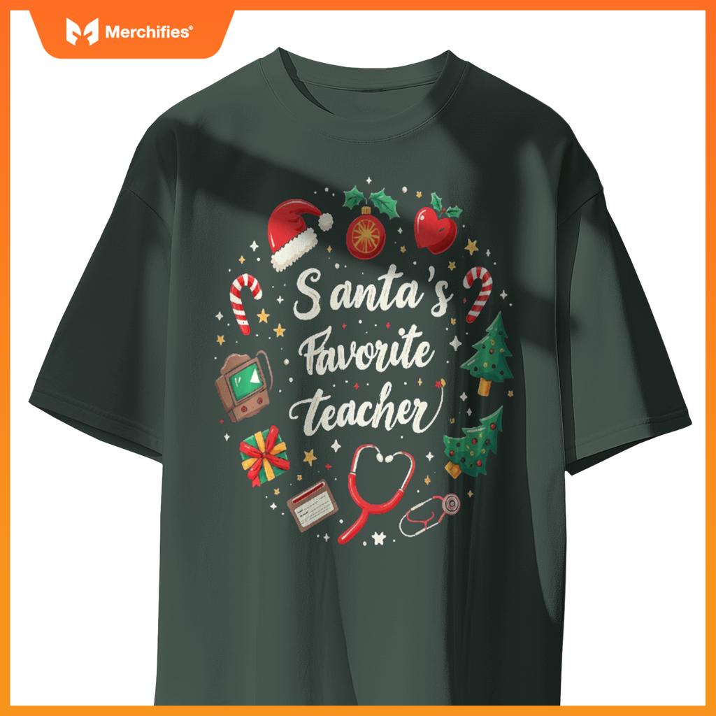 Santa's Favorite Teacher Festive Holiday