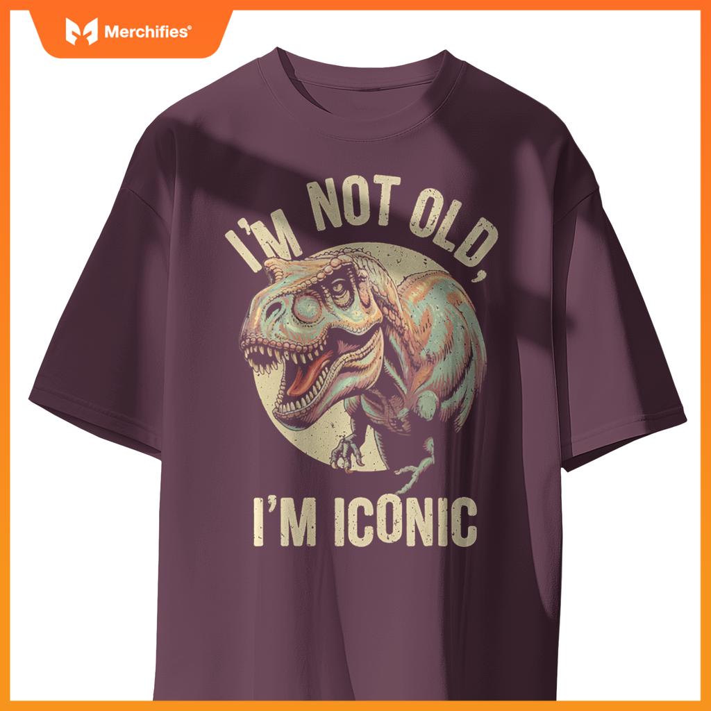 Sarcastic I'M NOT OLD ICONIC DINOSAUR T-REX Car Jurassic Dad T-Shirt
