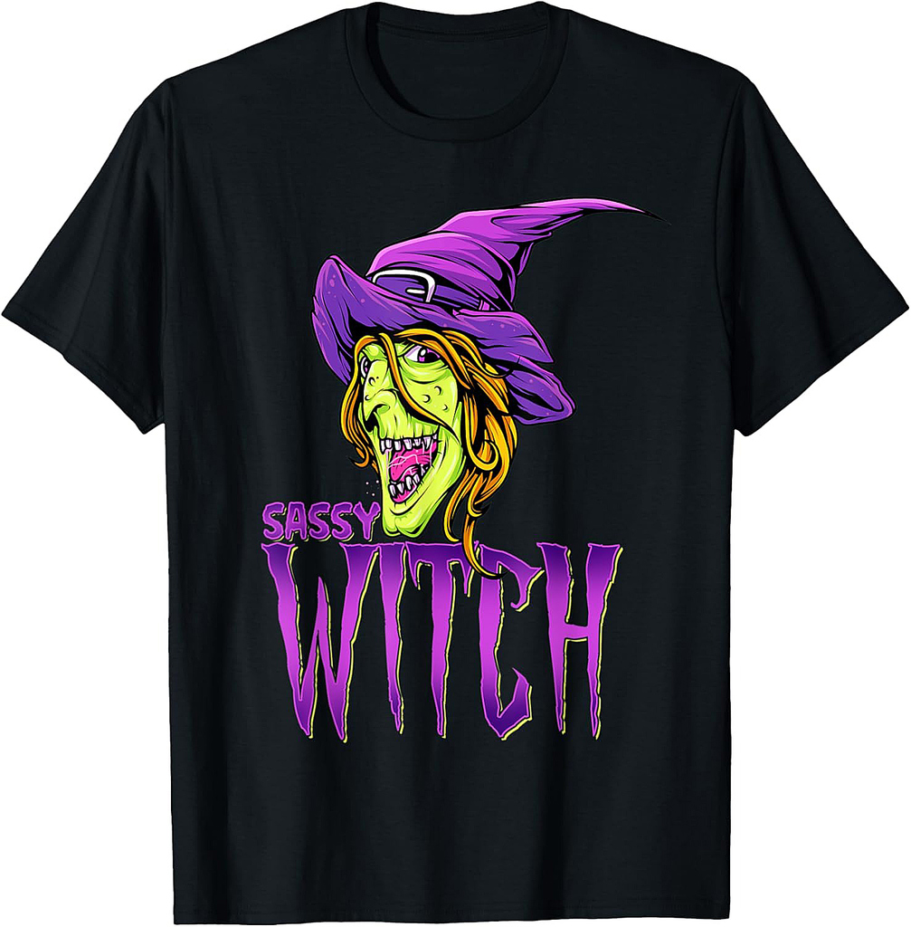 Sassy Witch Halloween Costume Gift Matching Group Costume T-Shirt