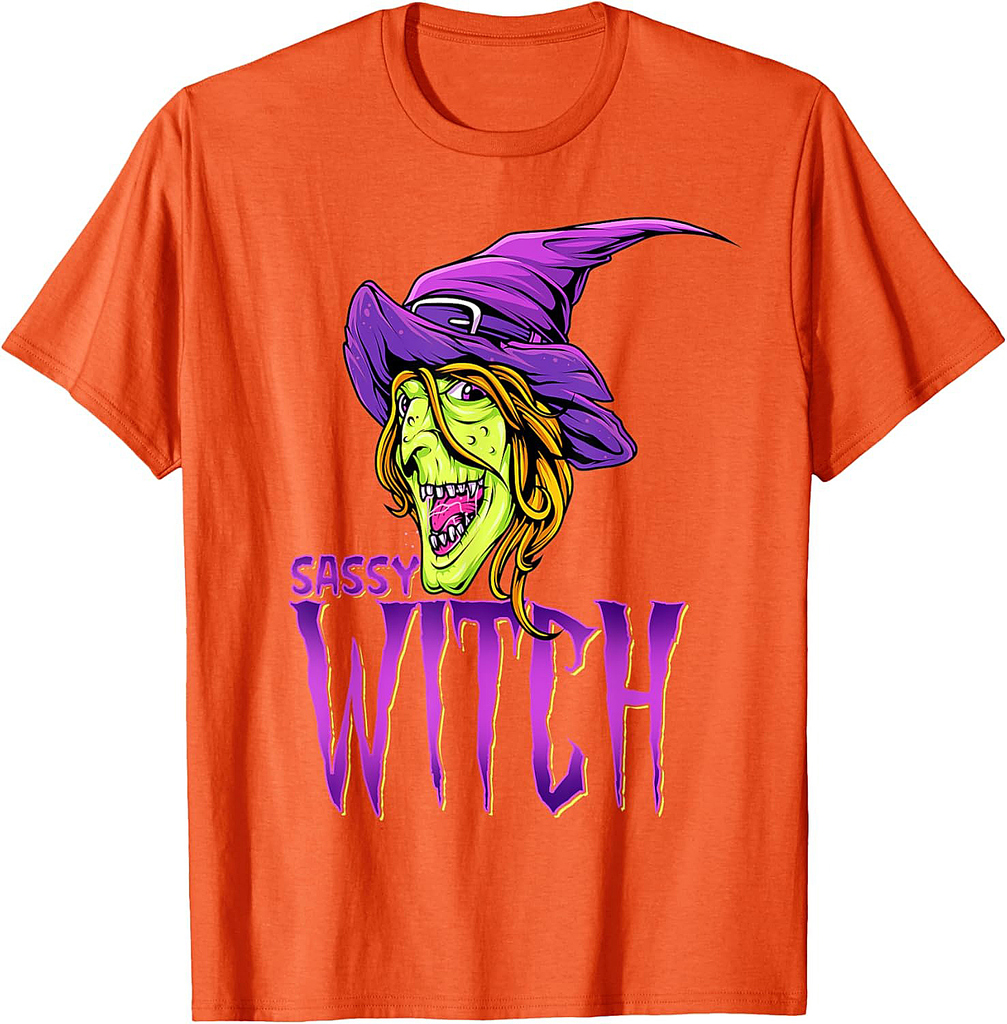 Sassy Witch Halloween Costume Gift Matching Group Costume T-Shirt