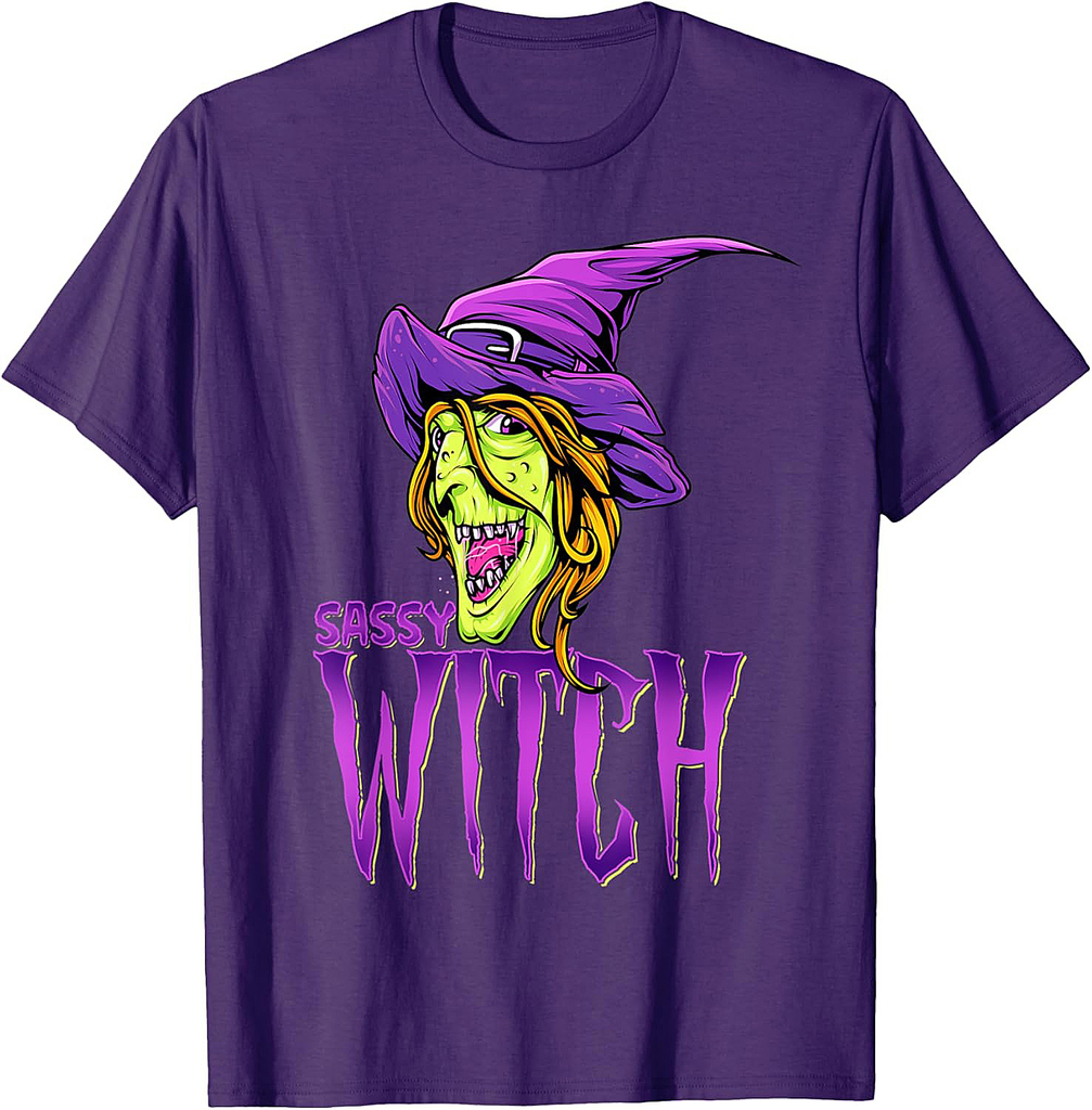 Sassy Witch Halloween Costume Gift Matching Group Costume T-Shirt