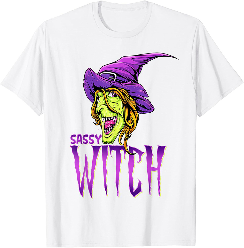 Sassy Witch Halloween Costume Gift Matching Group Costume T-Shirt