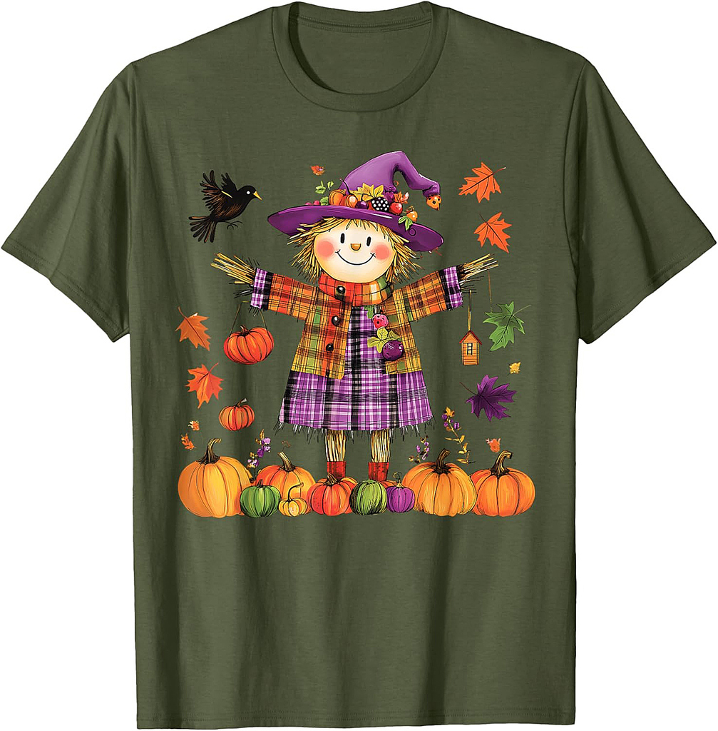 Scarecrow Happy Fall Y'all Pumpkin Thanksgiving Halloween T-Shirt