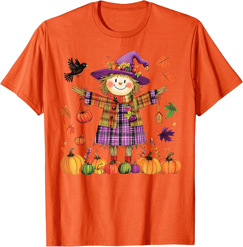 Scarecrow Happy Fall Y'all Pumpkin Thanksgiving Halloween T-Shirt