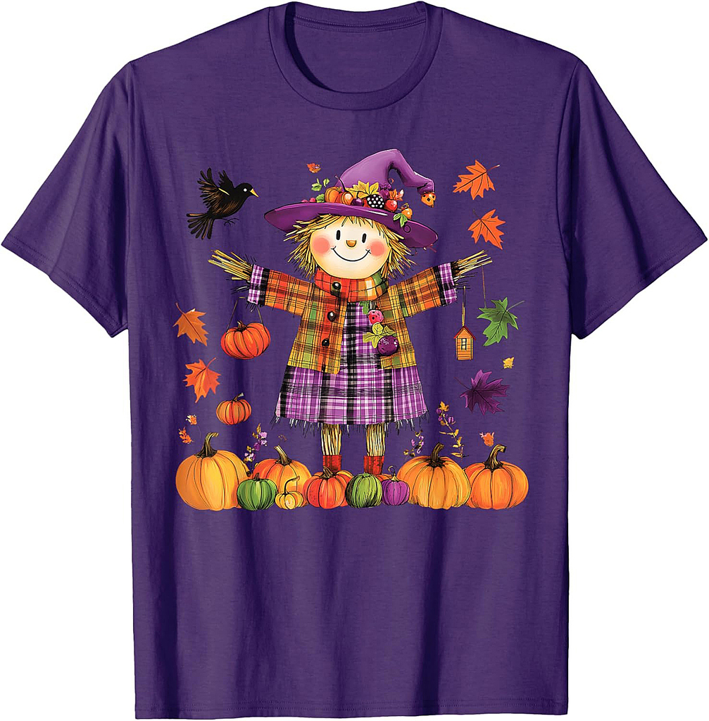 Scarecrow Happy Fall Y'all Pumpkin Thanksgiving Halloween T-Shirt