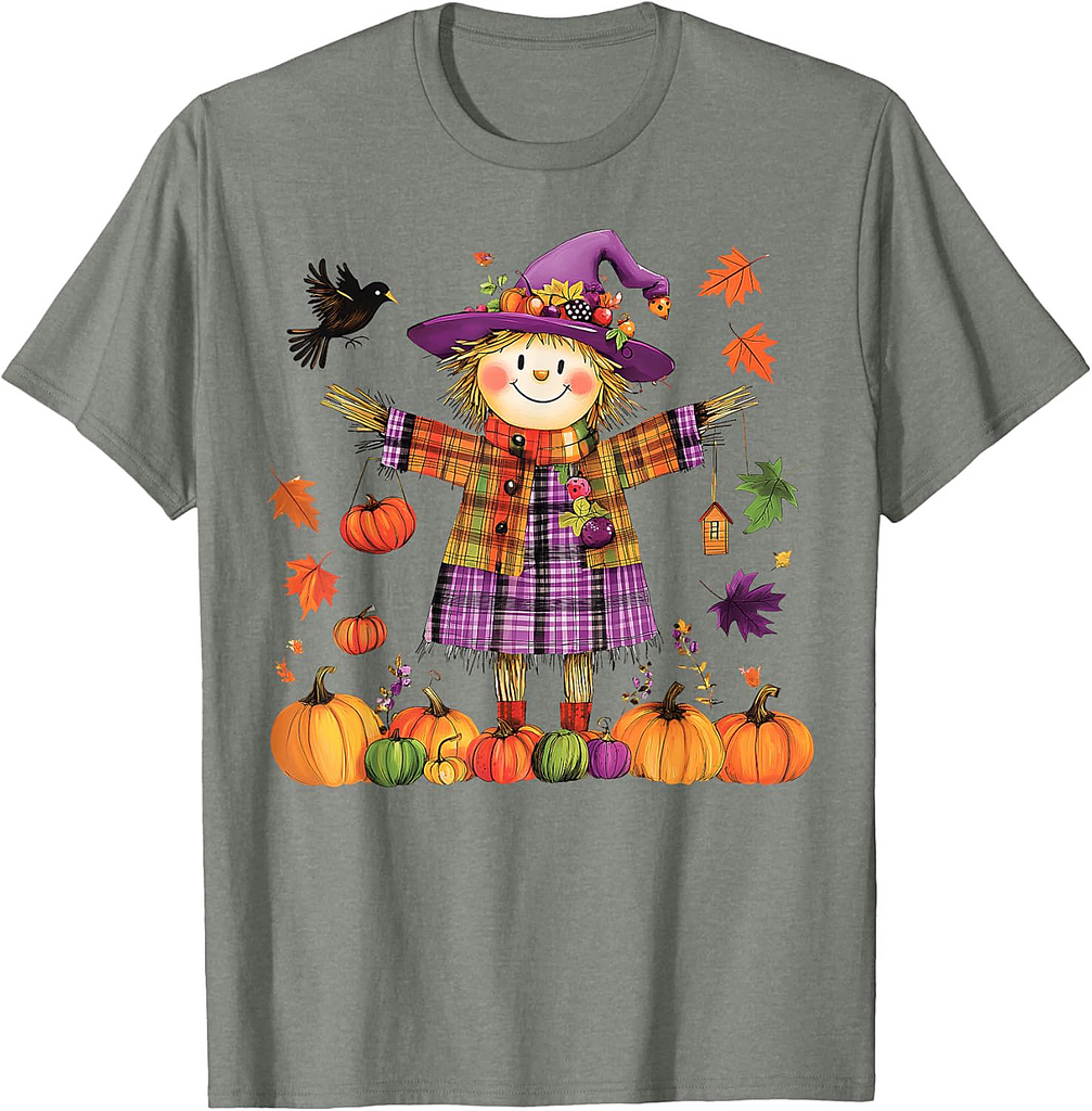 Scarecrow Happy Fall Y'all Pumpkin Thanksgiving Halloween T-Shirt