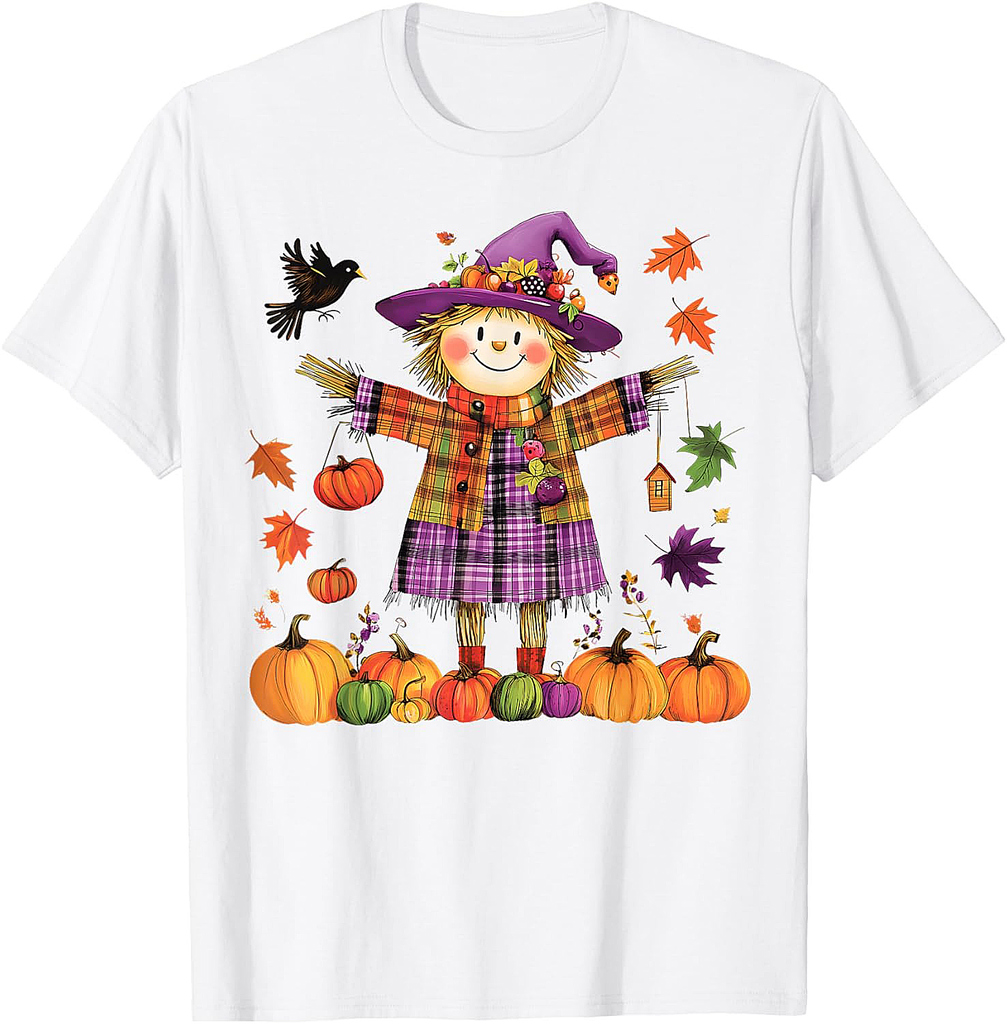 Scarecrow Happy Fall Y'all Pumpkin Thanksgiving Halloween T-Shirt
