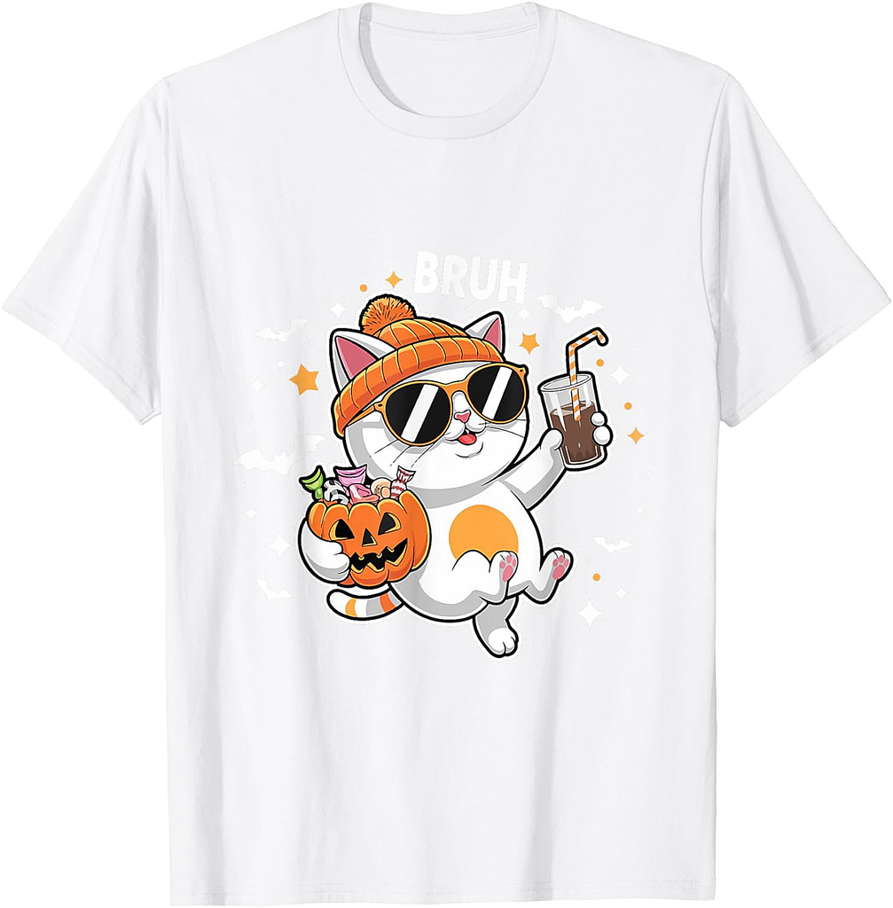 Scary Boo Cute Cat Kitty Coffee Vintage Halloween Costume T-Shirt