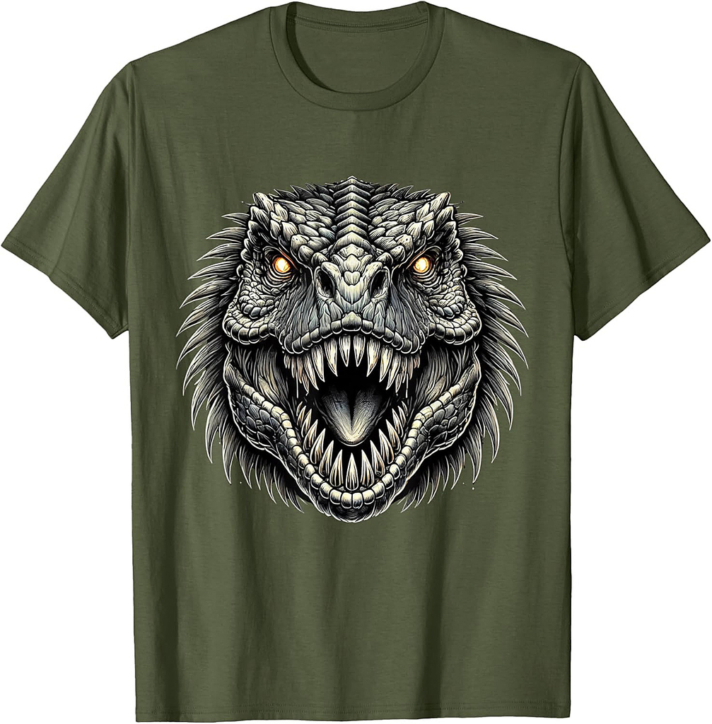 Scary Dinosaur Face Evil T Rex Halloween Costume T-Shirt