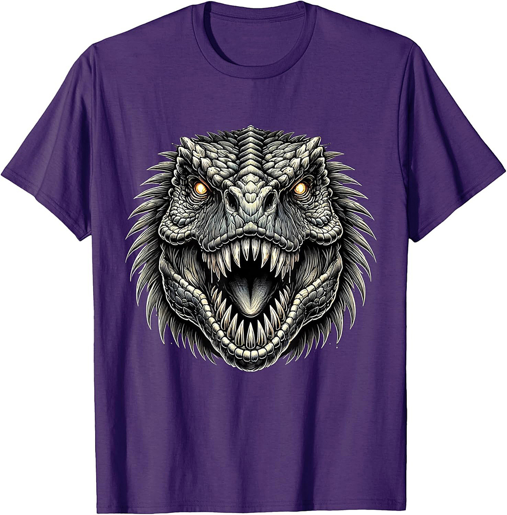 Scary Dinosaur Face Evil T Rex Halloween Costume T-Shirt