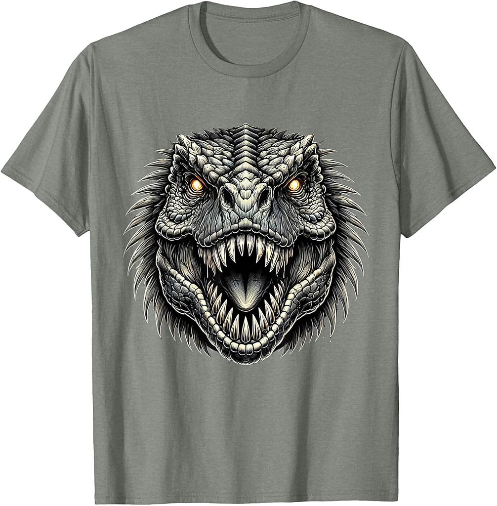 Scary Dinosaur Face Evil T Rex Halloween Costume T-Shirt