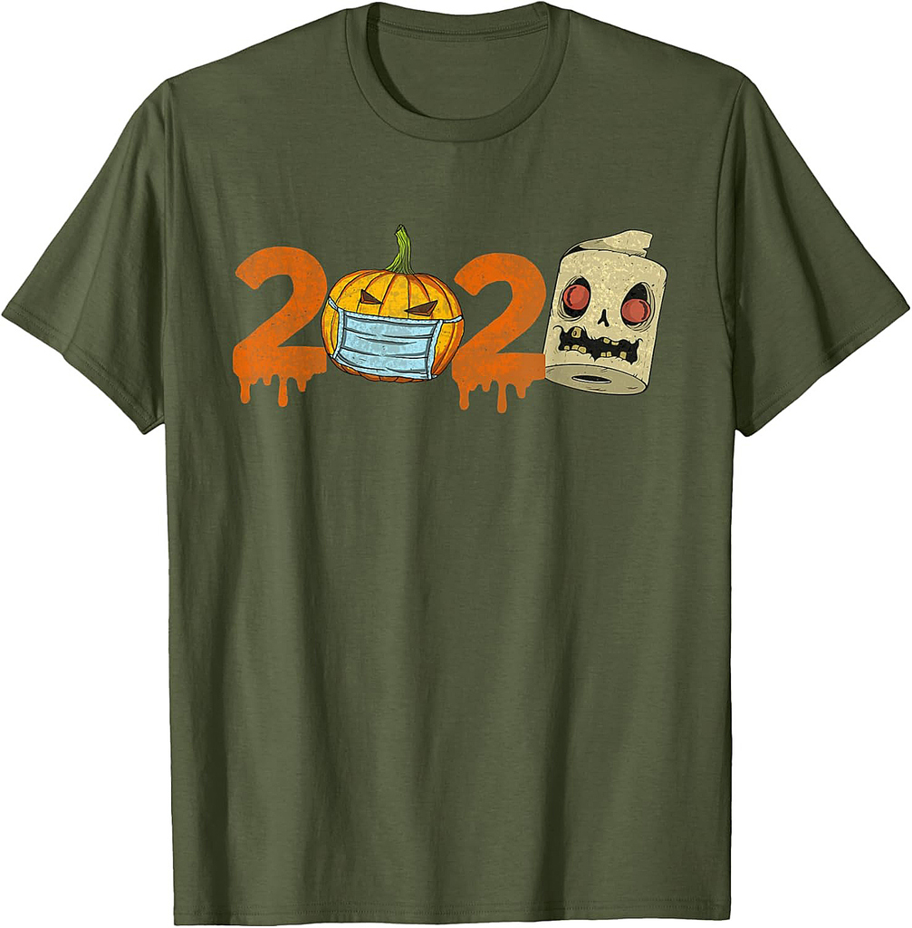 Scary Halloween 2020 Halloween Pumpkin In Mask Toilet Paper T-Shirt