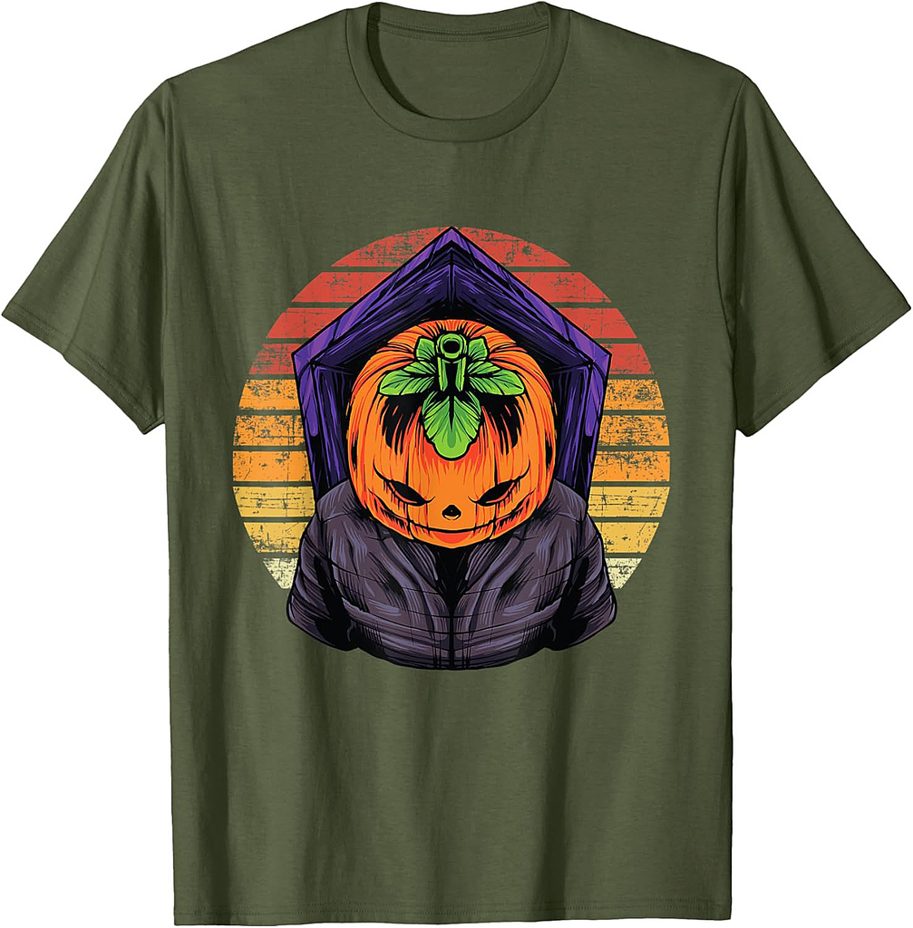 Scary Pumpkin Head Halloween Party Vintage Pumpkin Halloween T-Shirt