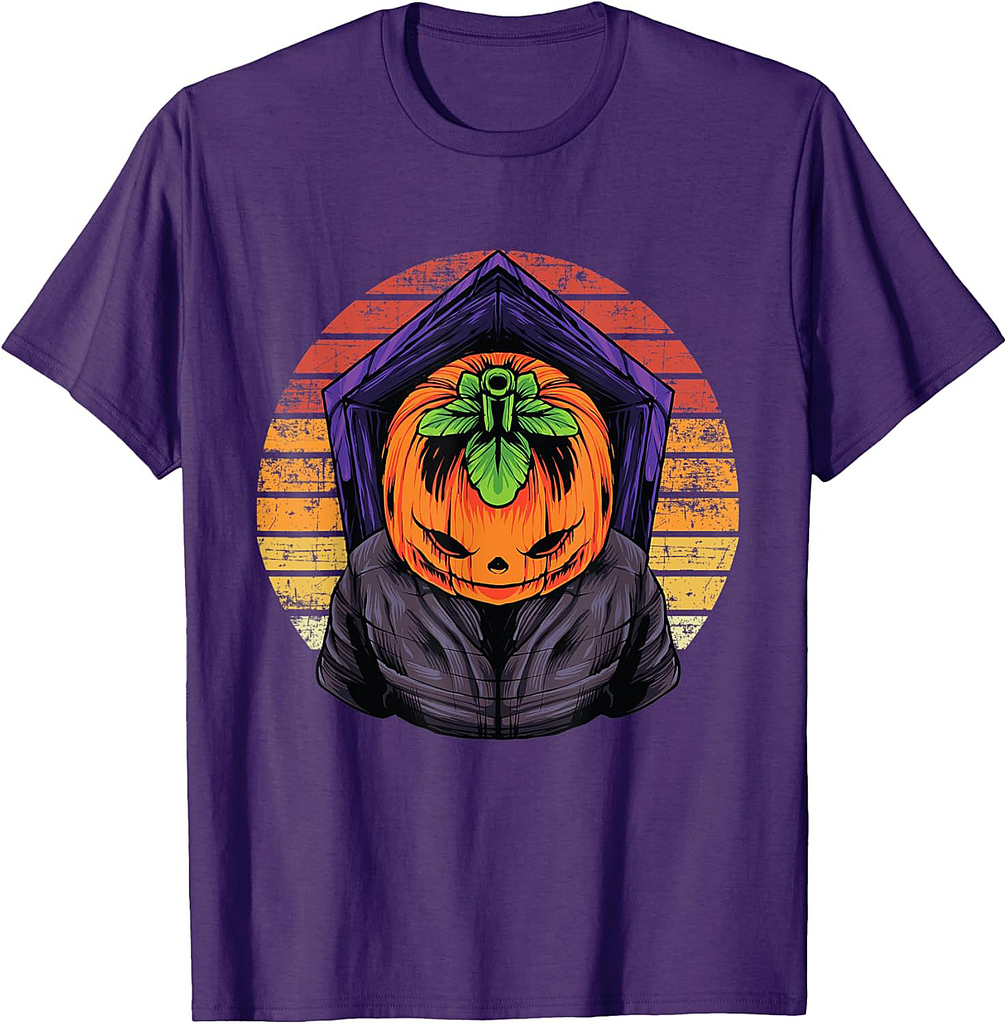Scary Pumpkin Head Halloween Party Vintage Pumpkin Halloween T-Shirt